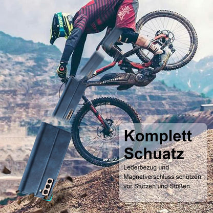 Samsung Galaxy S22 Hülle Leder Flip Wallet Schutzhülle Blau