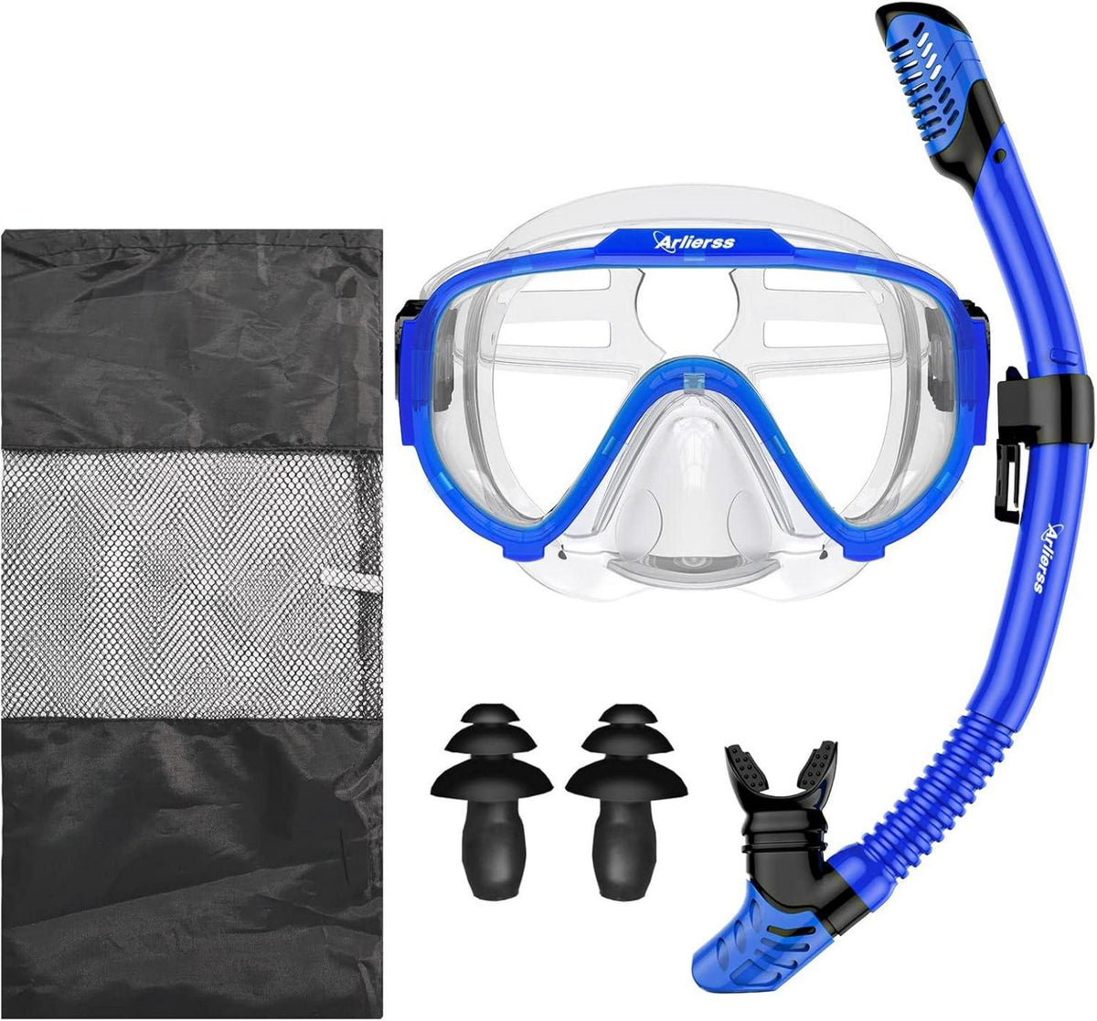 Arlierss Schnorchelset Erwachsene Anti-Fog Tauchmaske Trocken Schnorchel