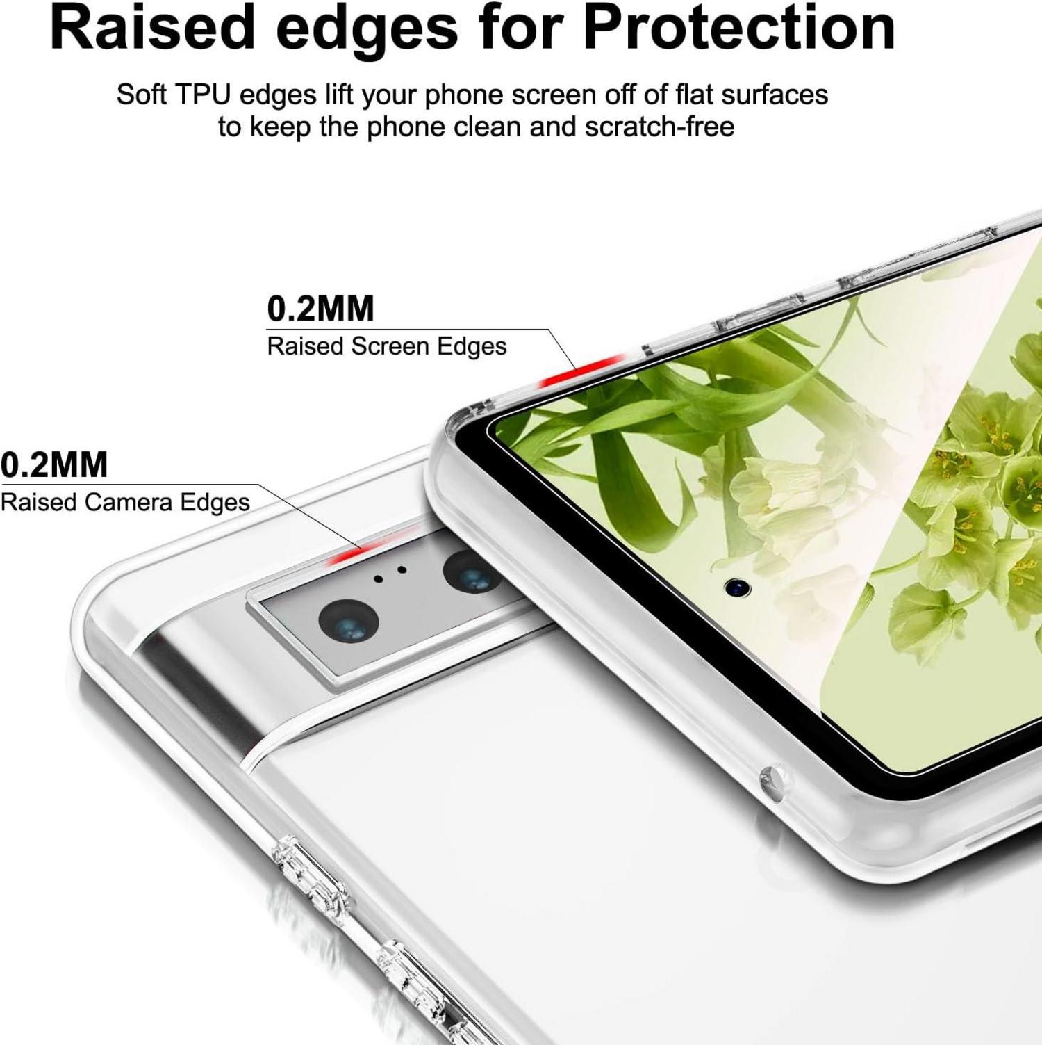 NEW'C Google Pixel 6 Hülle + 2 Panzer Schutz Glas Set