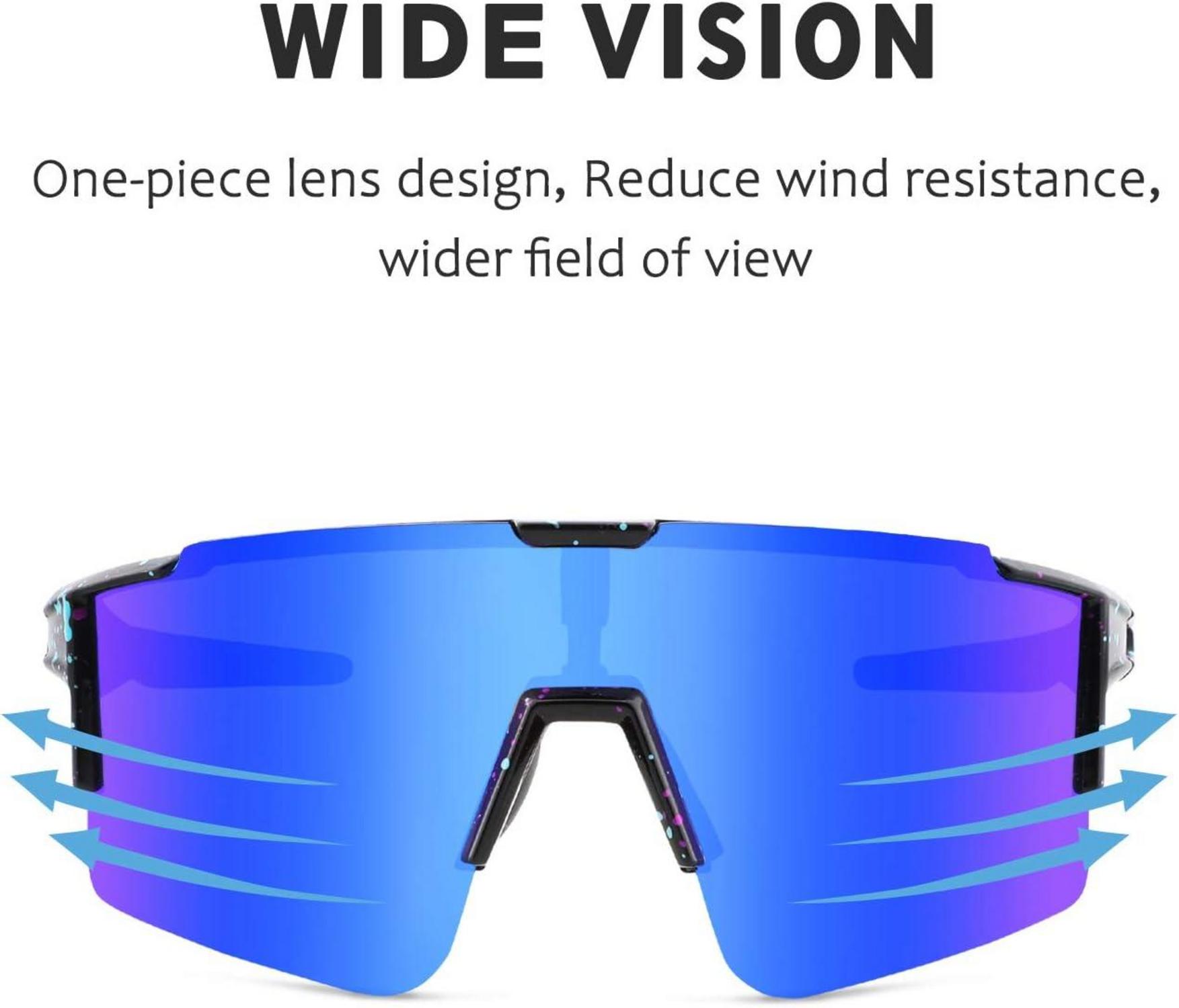 Polarisierte Fahrrad-Sonnenbrille mit 3 Wechselgläsern