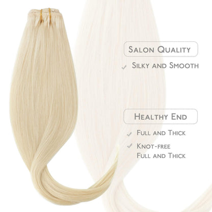 Echthaar Clip-in Extensions Platinblond 45cm - 70g