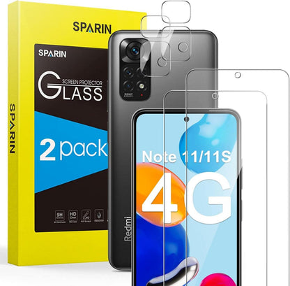 2+2 Panzer Schutz Glas Xiaomi Redmi Note 11/11S 4G, Anti-Kratzer 9H