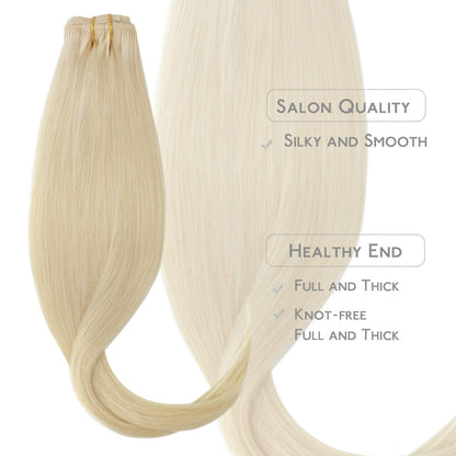 Echthaar Clip-in Extensions Bleichblond 50cm - 70g