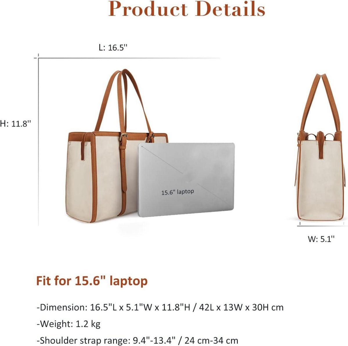 Laptoptasche Damen 15,6 Zoll Aktentasche Groß Handtasche Bürotasche Business