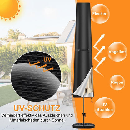 Sonnenschirm Schutzhülle 2-3m mit Teleskopstab & Aufbewahrung