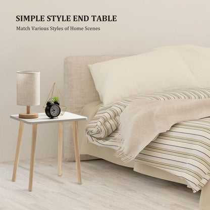 Moderner Beistelltisch Rose Gold mit Holzbeinen | 40x30x42cm