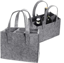 Filz Flaschentasche 12 Fächer Männerhandtasche Biergrau