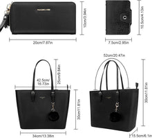 URAQT Damen Handtasche Schwarz Leder Groß Schule mit