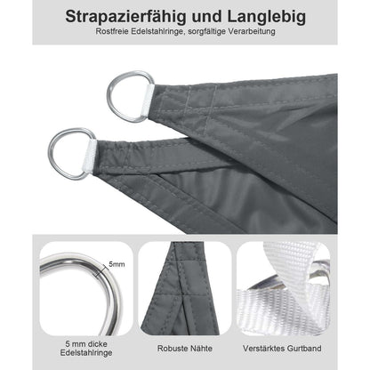 Wasserdichtes Sonnensegel 4x5m Anthrazit UV-Schutz PES Polyester
