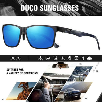 Polarisierte Sonnenbrille Rechteck Metallrahmen Kohlefaser