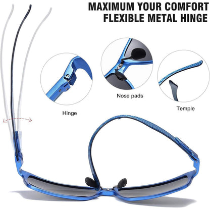 Polarisierte Herren Sonnenbrille Kohlefaser Metallrahmen