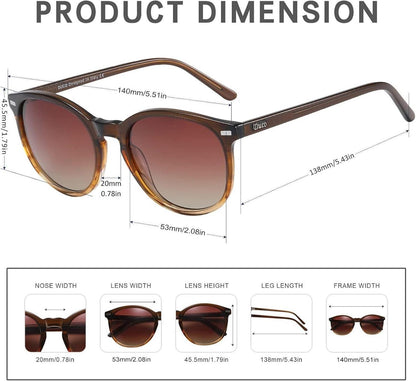 Polarisierte Damen Retro Sonnenbrille UV400 Schutz Leichtgewicht