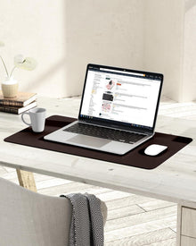 Schreibtischunterlage Leder Mauspad Büro 60x35cm dunkelbraun