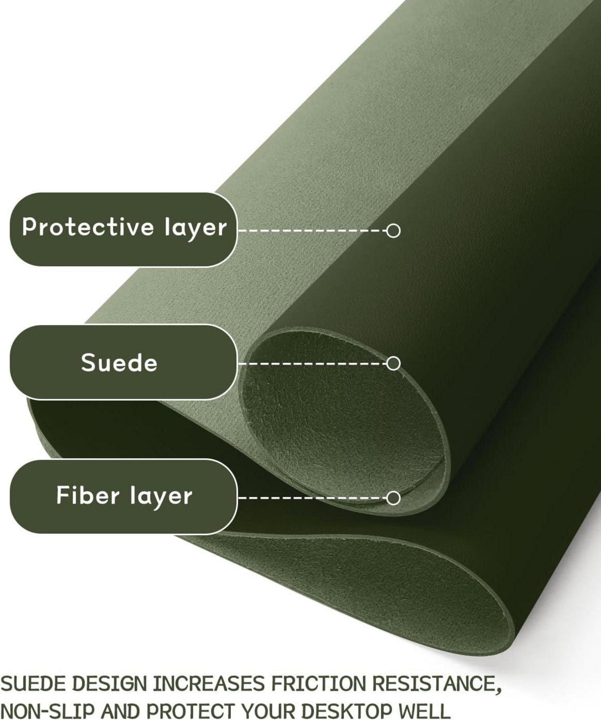 Großes Office Mousepad Schreibtischunterlage 80x40cm Wildleder