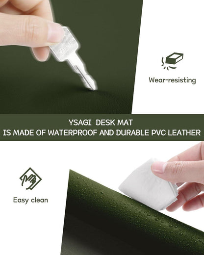Schreibtischunterlage Mauspad Leder Wildleder Office 80x40cm Dunkelgrün