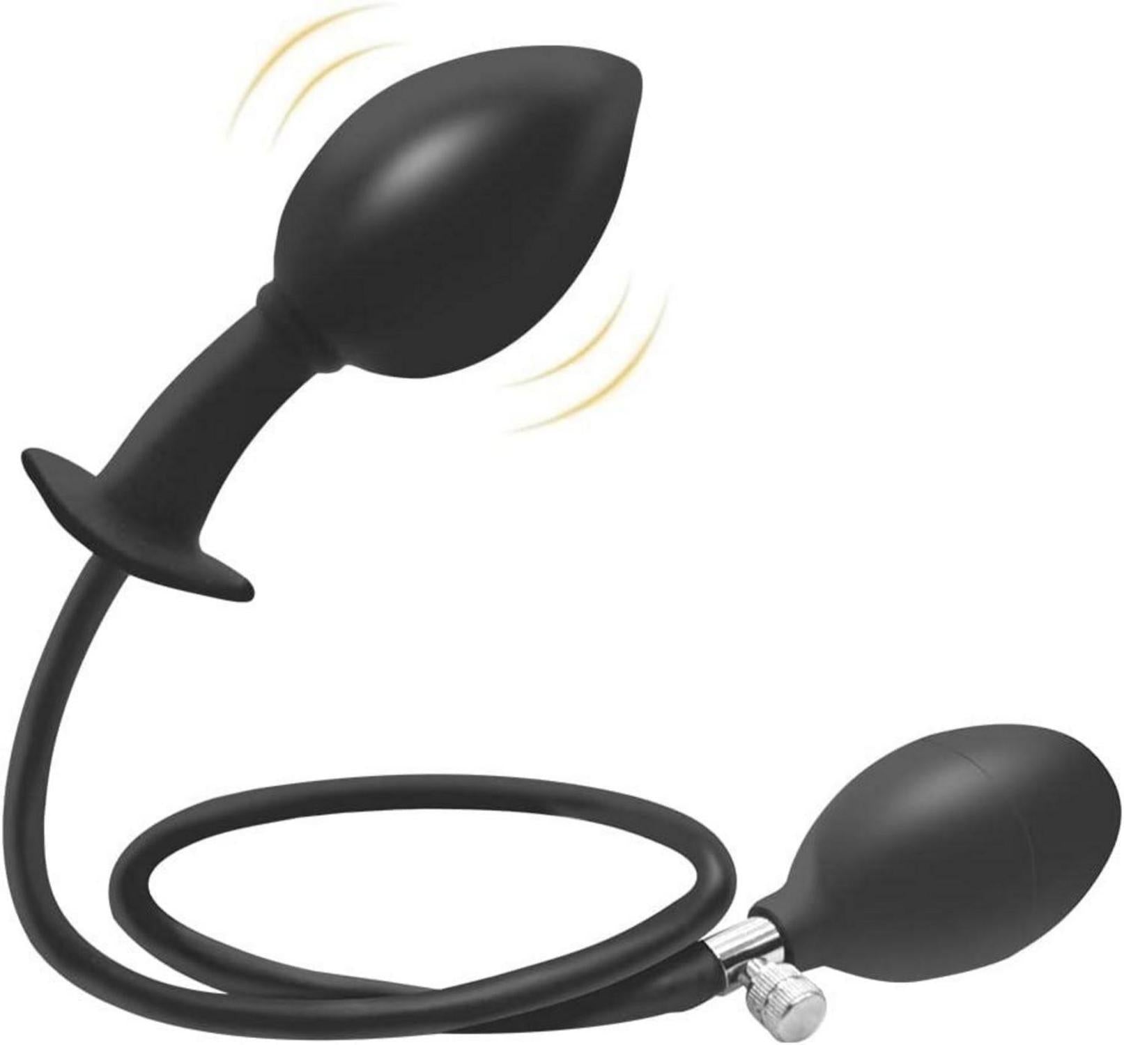 Silikon Analplug Aufblasbar Buttplug Stimulation Schwarz