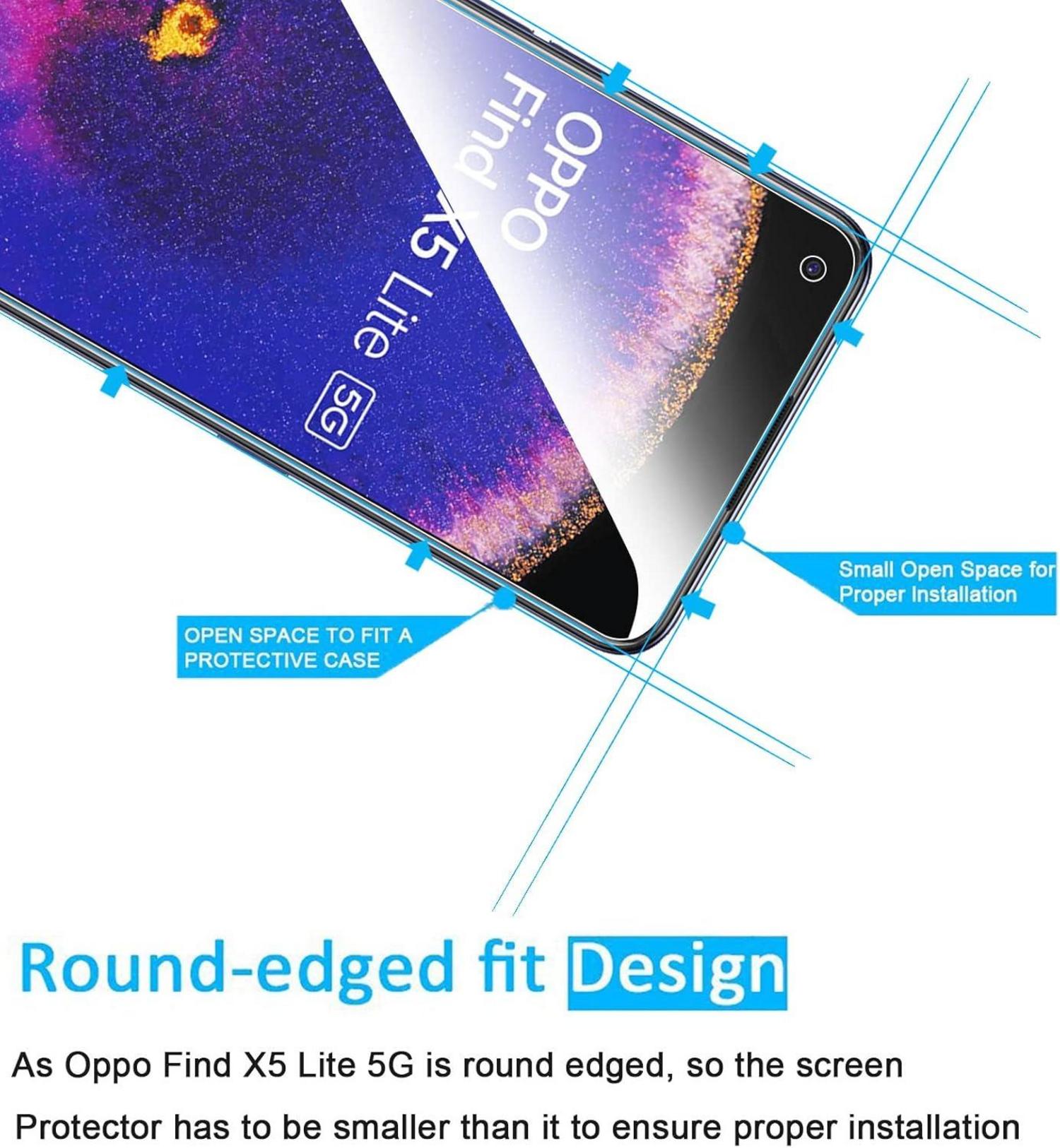 Displayschutzfolie 3 Stück Panzerglas Oppo Find X5 Lite