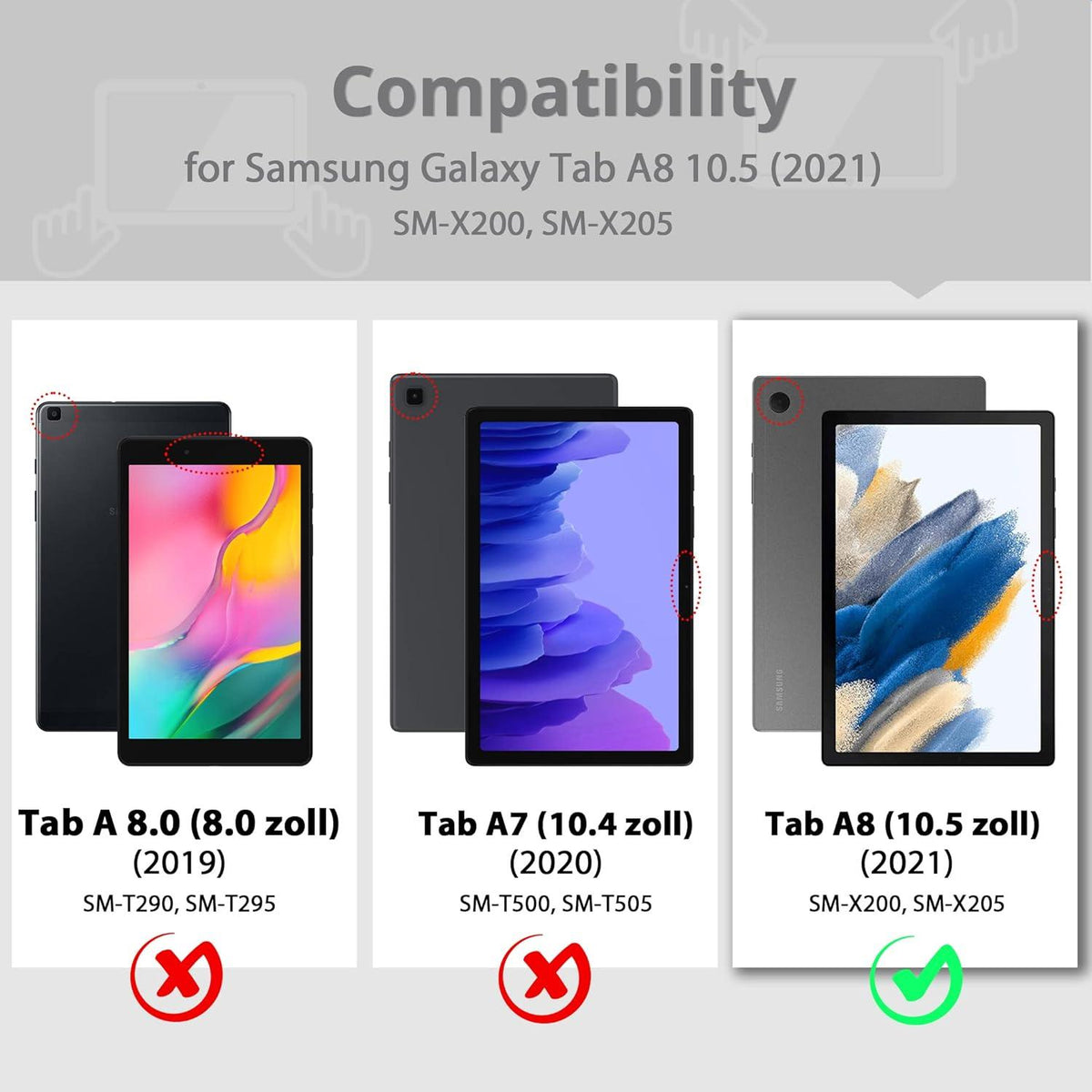 Schutzhülle für Samsung Galaxy Tab A8 10.5 PU Leder Blau