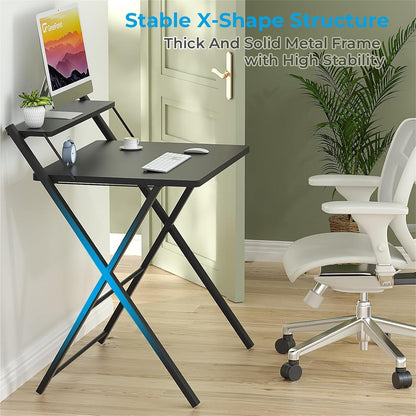 Klappbarer Schreibtisch Regal Keine Montage Schwarz 63x45cm