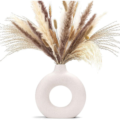Keramik Vase Donut Design, Beige, Größe M