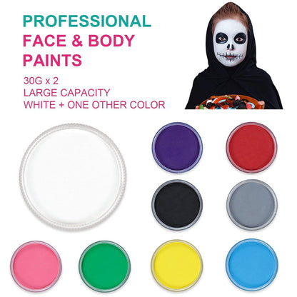 Profi-Schminke Fasching Set 30g x 2 Colors Weiß + Rot