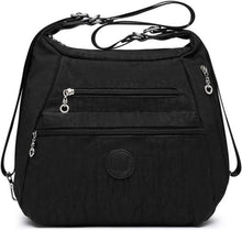 Damen Rucksack Umhängetasche Anti-Diebstahl wasserdicht Nylon Schwarz