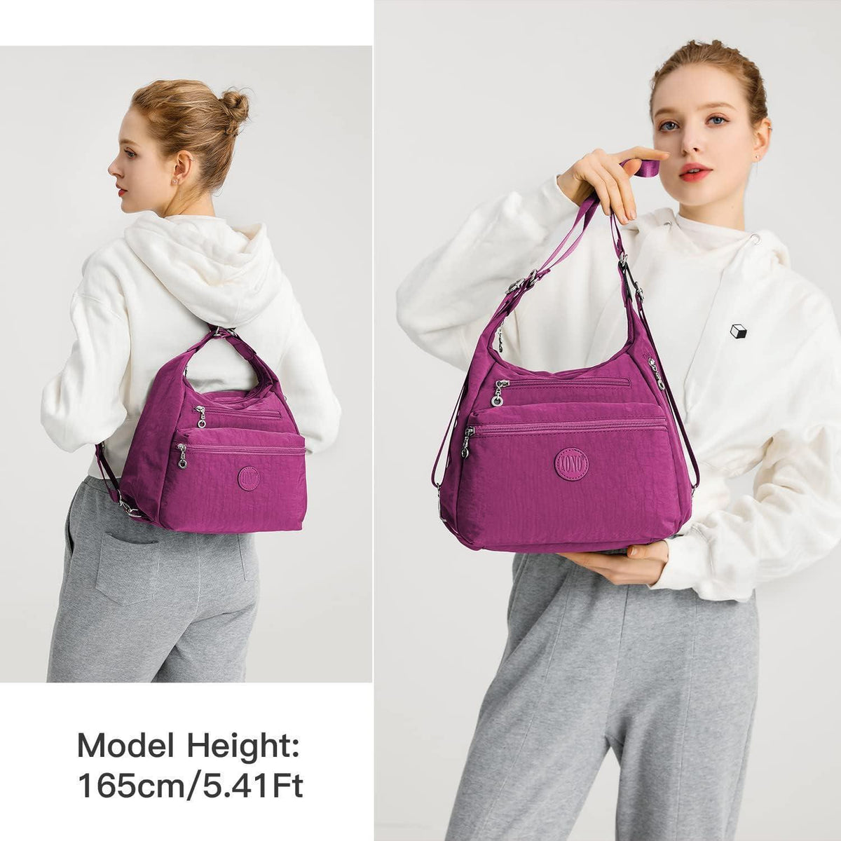 Damen Rucksack 3in1 Wasserdicht Anti-Diebstahl Violett