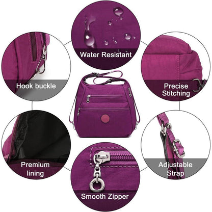 Damen Rucksack 3in1 Wasserdicht Anti-Diebstahl Violett