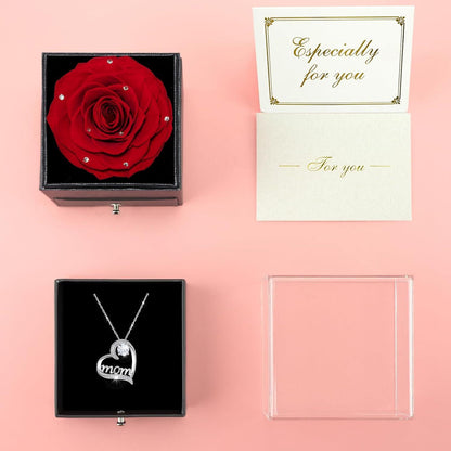 Ewige Rose Mama Halskette 925 Sterling Silber Geschenk