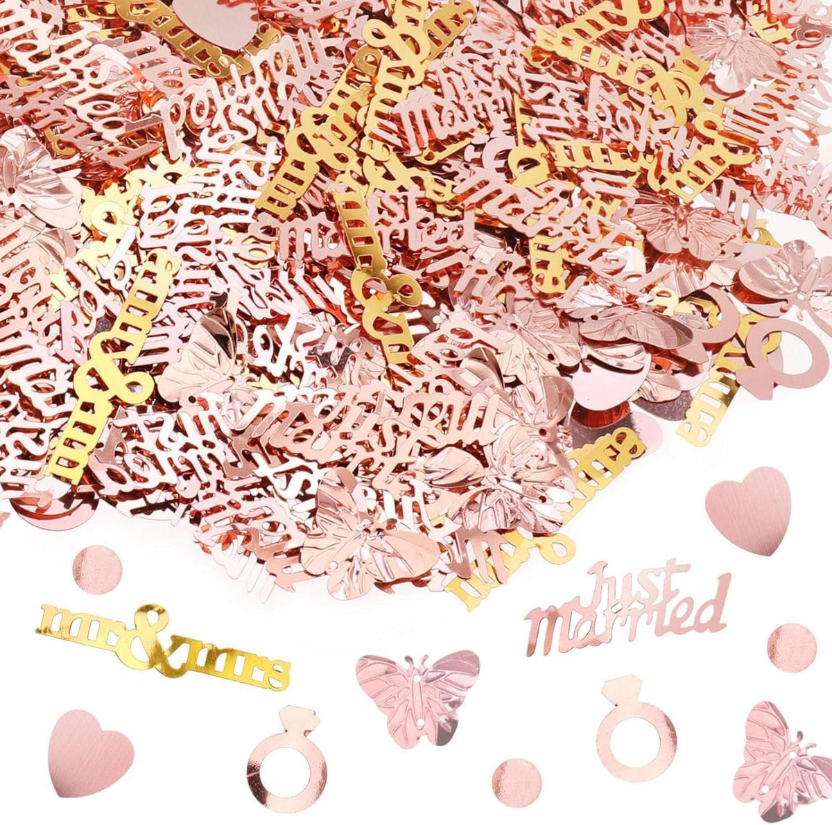 Roségold Hochzeit Herz Konfetti Streudeko 70g