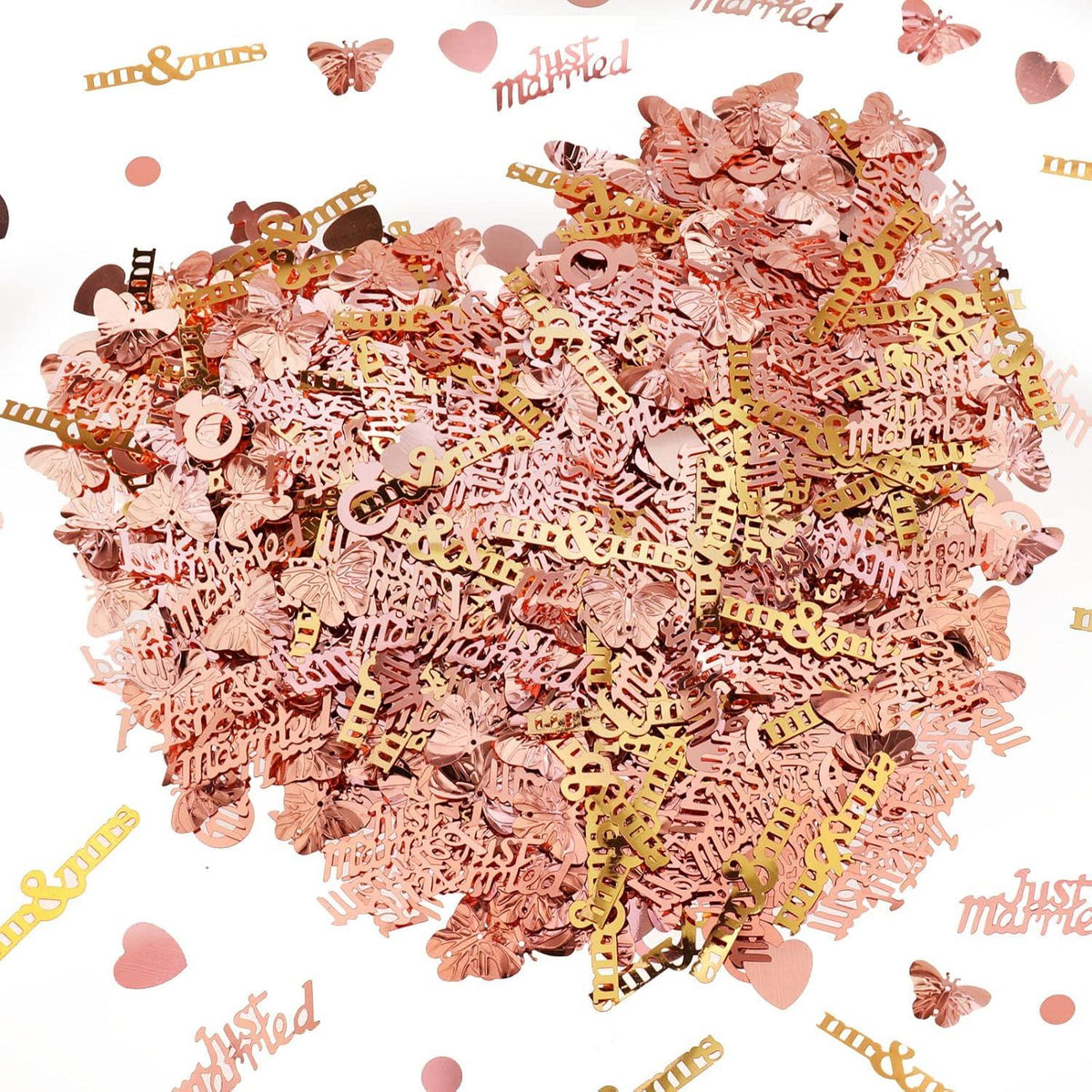 Roségold Hochzeit Herz Konfetti Streudeko 70g