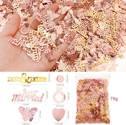 Roségold Hochzeit Herz Konfetti Streudeko Tischdeko Just Married Mr & Mrs 70g