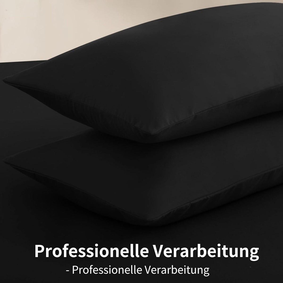 Kissenbezug 40x80 Schwarz Mikrofaser Reißverschluss Doppelpack