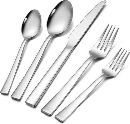Edelstahl Besteckset 20-teilig für 4 Personen Silber Poliert