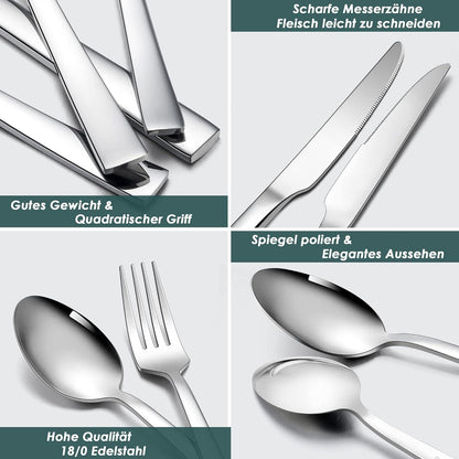 Herogo 20-teilig Edelstahl Besteckset für 4 Personen, Silber