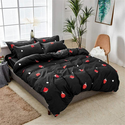 Erdbeer Bettwäsche Set Kawaii Mädchen Schlafzimmer Dekor 220x240