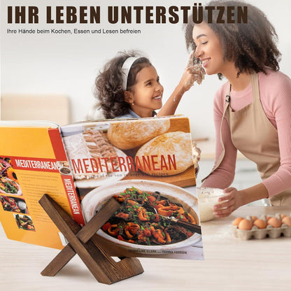 Buchständer aus Holz Vintage Rustikal für Küche Kreative Hatrack