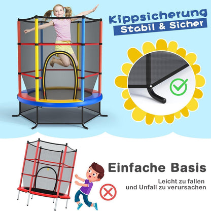 Gartentrampolin 165cm mit Netz & Randabdeckung – Kindertrampolin