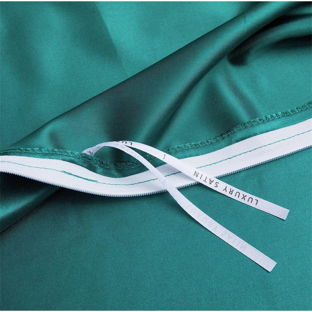 Satin Bettwäsche Set 135x200 cm Türkis Grau 4-teilig