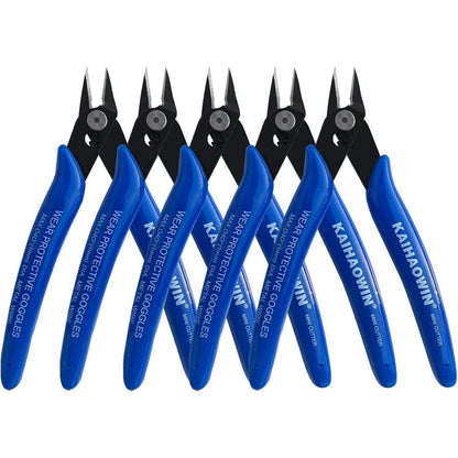 Mini-Seitenschneider 5er-Set, 127mm Präzisions-Drahtschneider, blau