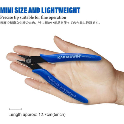 Mini-Seitenschneider 5er-Set, 127mm Präzisions-Drahtschneider, blau