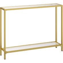 Konsolentisch Hartglas Beistelltisch goldfarben 100 cm