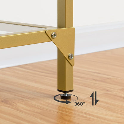Konsolentisch Hartglas Beistelltisch goldfarben 100 cm