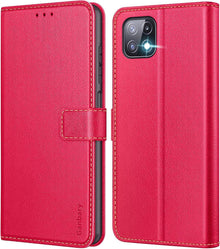 Samsung Galaxy A22 5G Hülle Flipcase Leder Rot Standfunktion