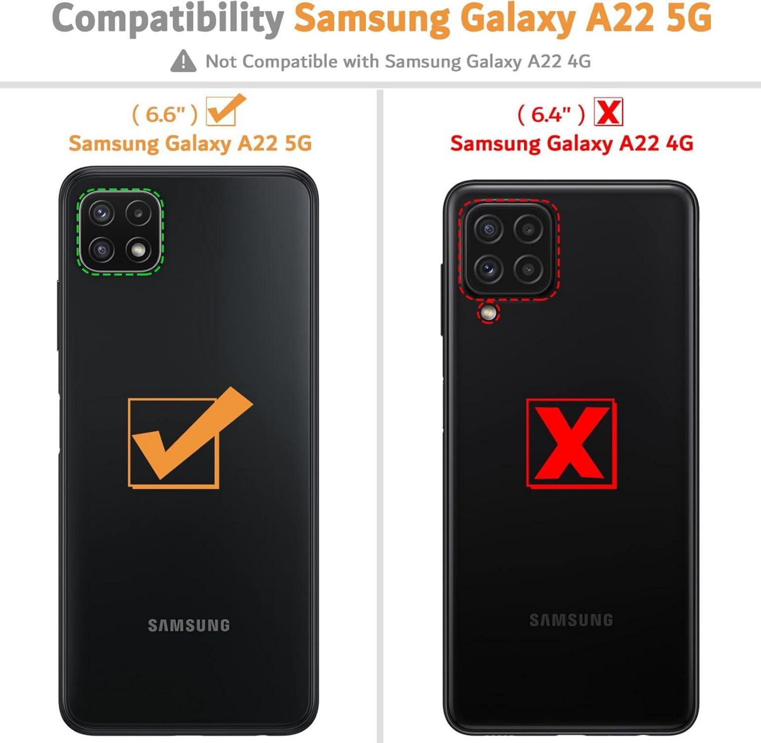 Samsung Galaxy A22 5G Handyhülle aus Premium Leder mit