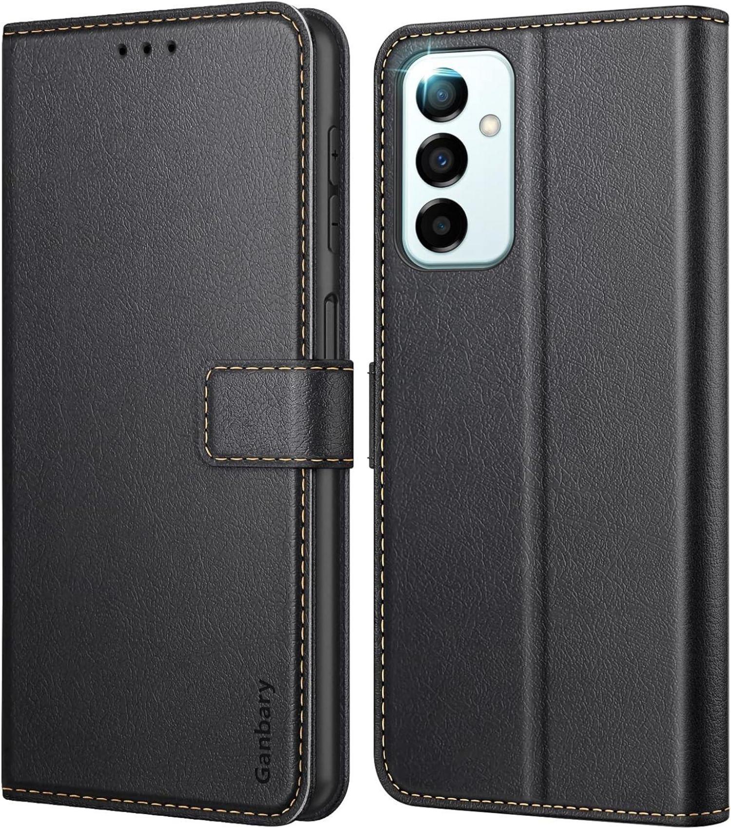 Samsung Galaxy M23 5G Handyhülle Leder Klapphülle Schwarz