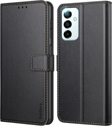 Samsung Galaxy M23 5G Handyhülle Leder Klapphülle Schwarz
