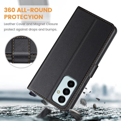 Handyhülle Samsung Galaxy M23 5G Premium Leder Klapphülle Schwarz