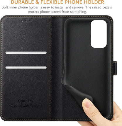 Handyhülle Samsung Galaxy M23 5G Leder Klapphülle Schwarz