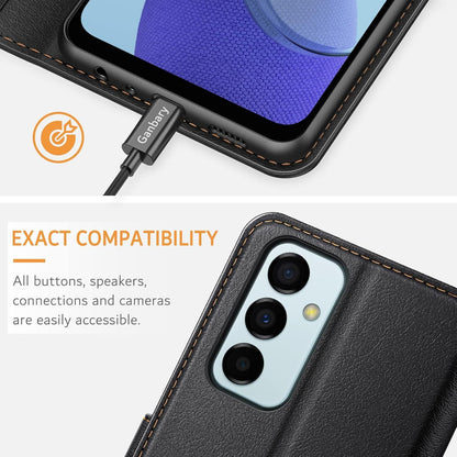 Handyhülle Samsung Galaxy M23 5G Premium Leder Klapphülle Schwarz